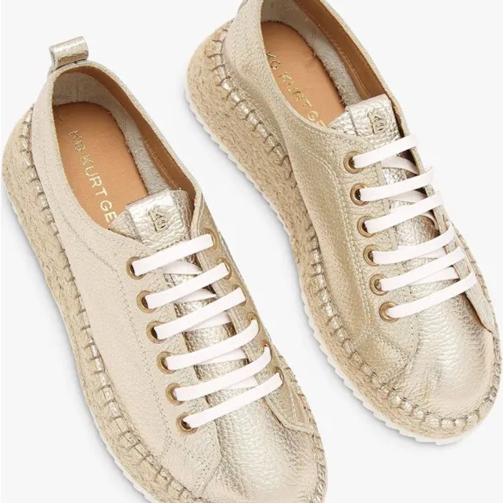 Kurt Geiger leather gold lace ups